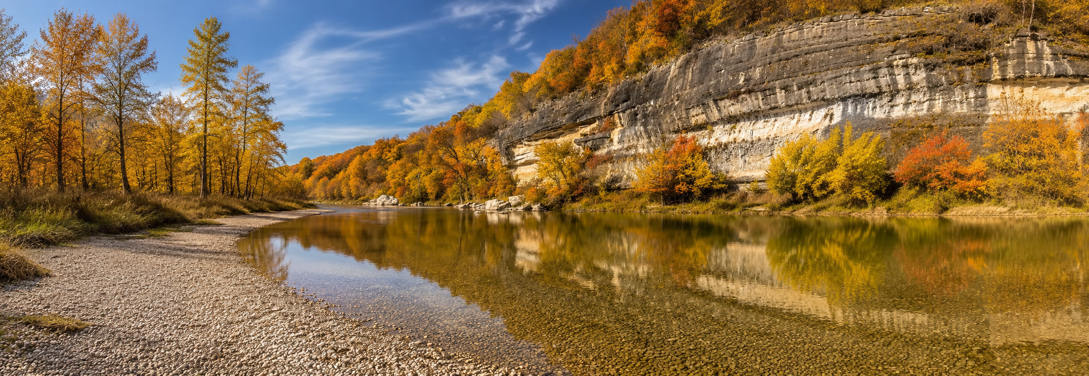 Moving to Spring Branch, Texas — bald cypress trees along a creek trail in the Hill Country